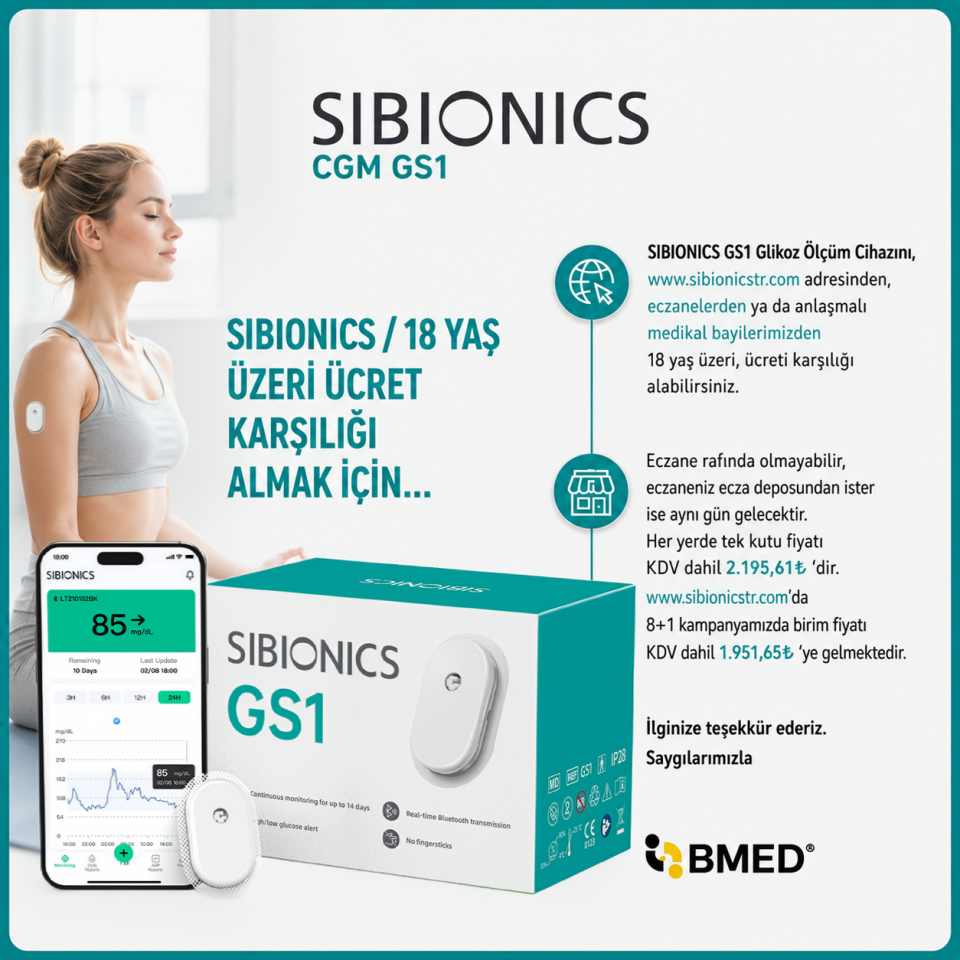 Sibionics Glikoz Sensörü 8+1