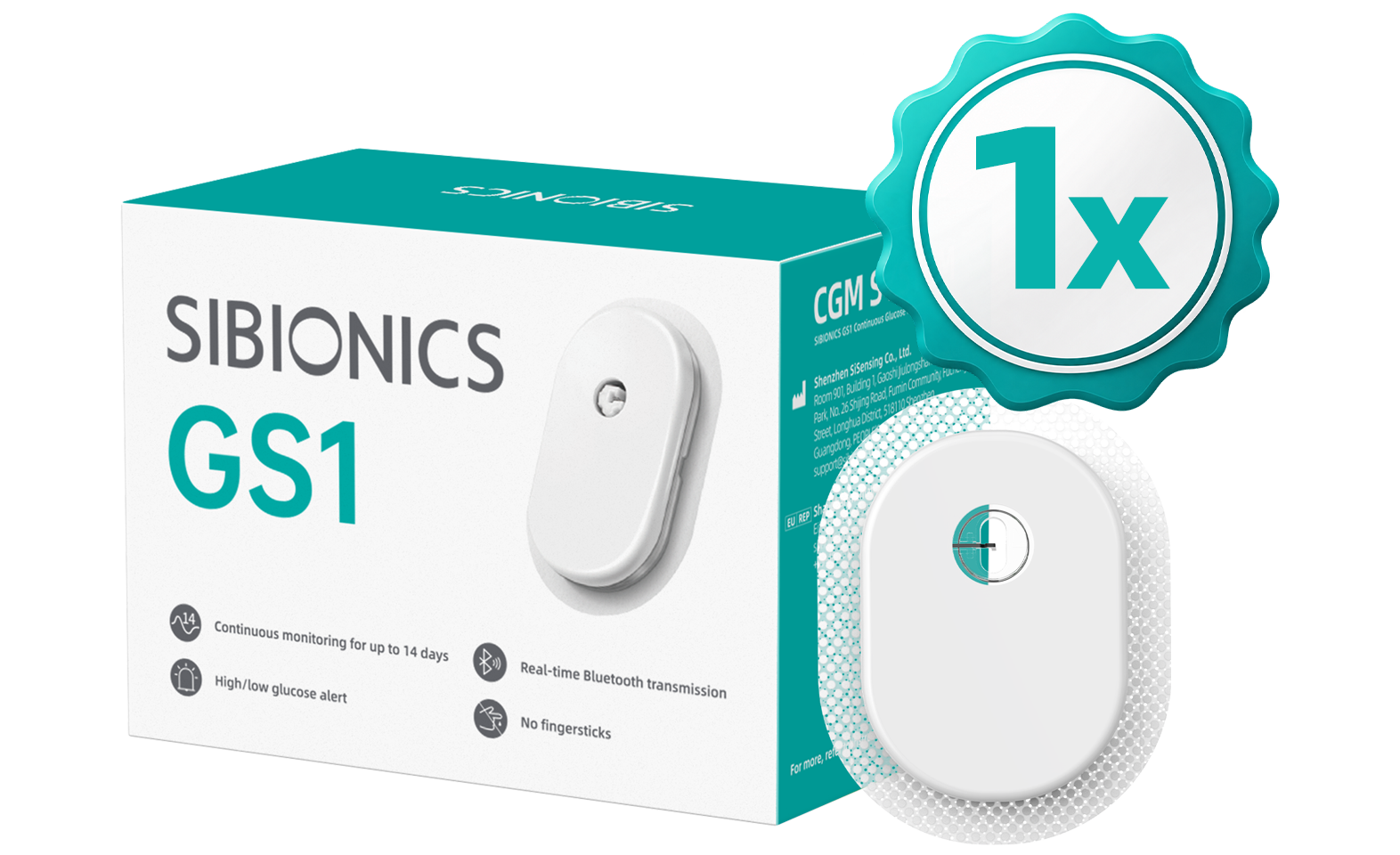 Sibionics GS1 CGM | Glikoz Sensörü | Sonbahar Kampanyası | 1x